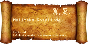 Melicska Rozalinda névjegykártya